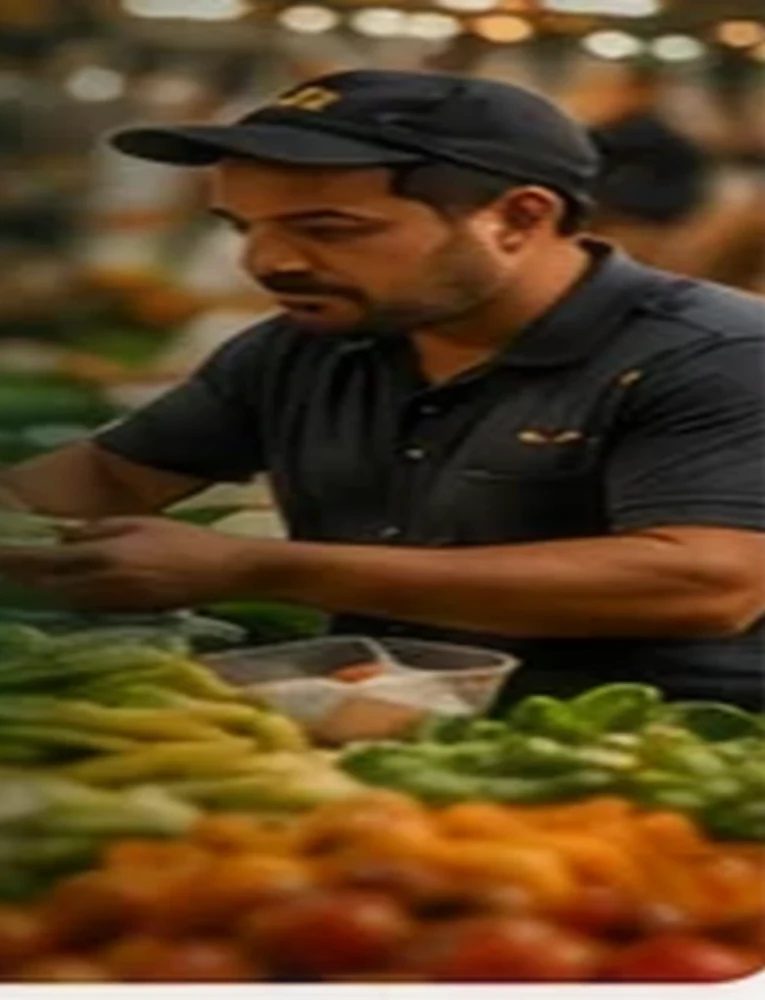 Trabalhador em feira